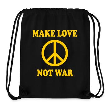 Make love not war - Sac à cordon recyclé Stanley/Stella - noir - Devant
