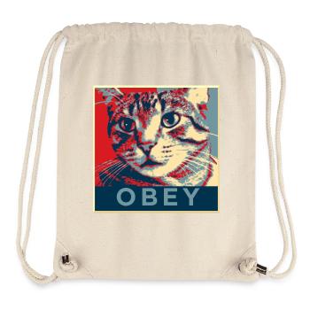 Obey the Cat! - Stanley/Stella recycelter Gym Bag - Naturweiß - Vorne