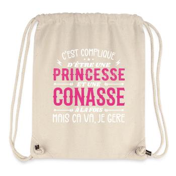 C'est Compliqué d etre Princesse et Conasse - Sac à cordon recyclé Stanley/Stella - blanc naturel - Devant