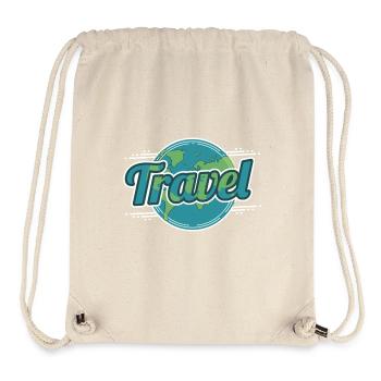 Monde Voyage Voyage Terre Wanderlust voyage autour du monde vacances - Sac à cordon recyclé Stanley/Stella - blanc naturel - Devant