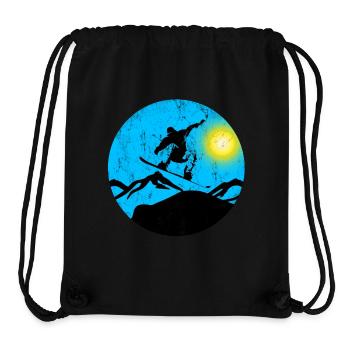 Snowboarder jump - Stanley/Stella recycelter Gym Bag - Schwarz - Vorne