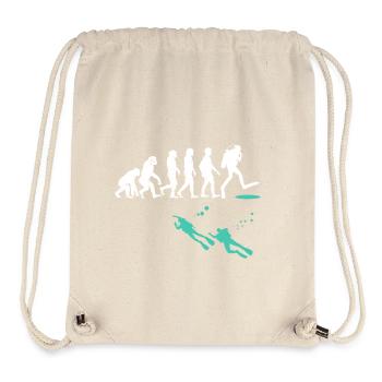 Evolution plongeur plongeur cadeau sports nautiques - Sac à cordon recyclé Stanley/Stella - blanc naturel - Devant