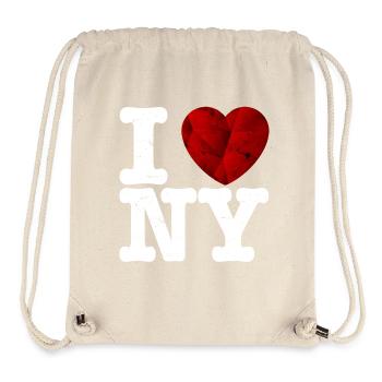 I love New York, t-shirt - coeur d'amour cadeau - Sac à cordon recyclé Stanley/Stella - blanc naturel - Devant