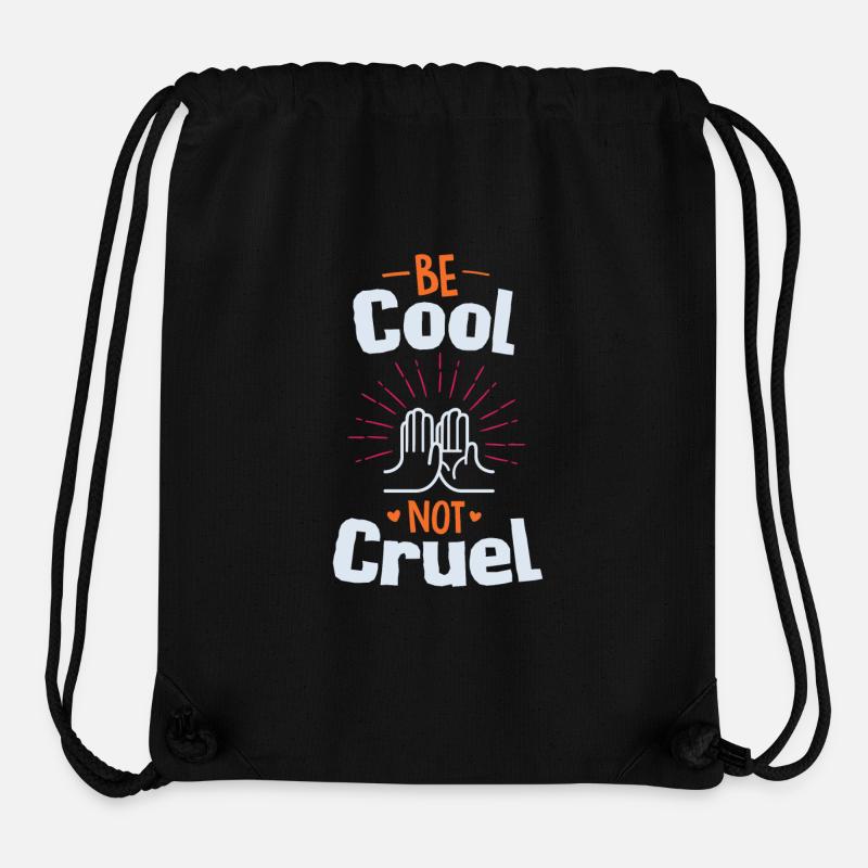 Be Cool Shirt - serrer la main noir - Sac à cordon recyclé Stanley/Stella - noir