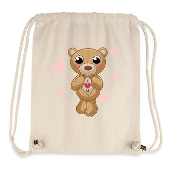 Cute cartoon teddy bear - Stanley/Stella Recycled Gym Bag - natural - Front