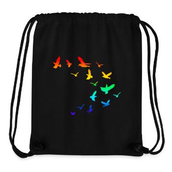 Vogelschwarm Vögel Regenbogen - Stanley/Stella recycelter Gym Bag - Schwarz - Vorne