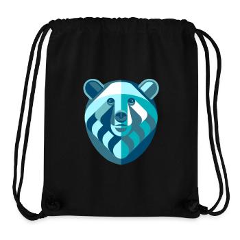 Bear abstract blue white - Stanley/Stella Recycled Gym Bag - black - Front