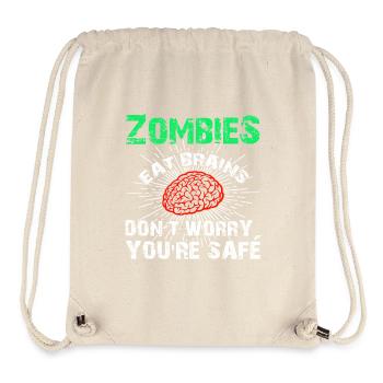 Funny Sarcastic Zombies Eat Brains Gift - Stanley/Stella Recycled Gym Bag - natural - Front