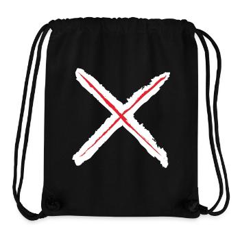 Red X - St. Andrew's Cross Grunge Style red on white - Stanley/Stella Recycled Gym Bag - black - Front