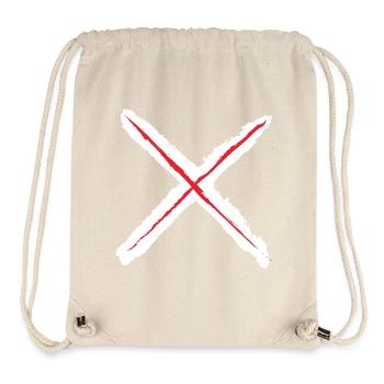 Red X - St. Andrew's Cross Grunge Style red on white - Stanley/Stella Recycled Gym Bag - natural - Front