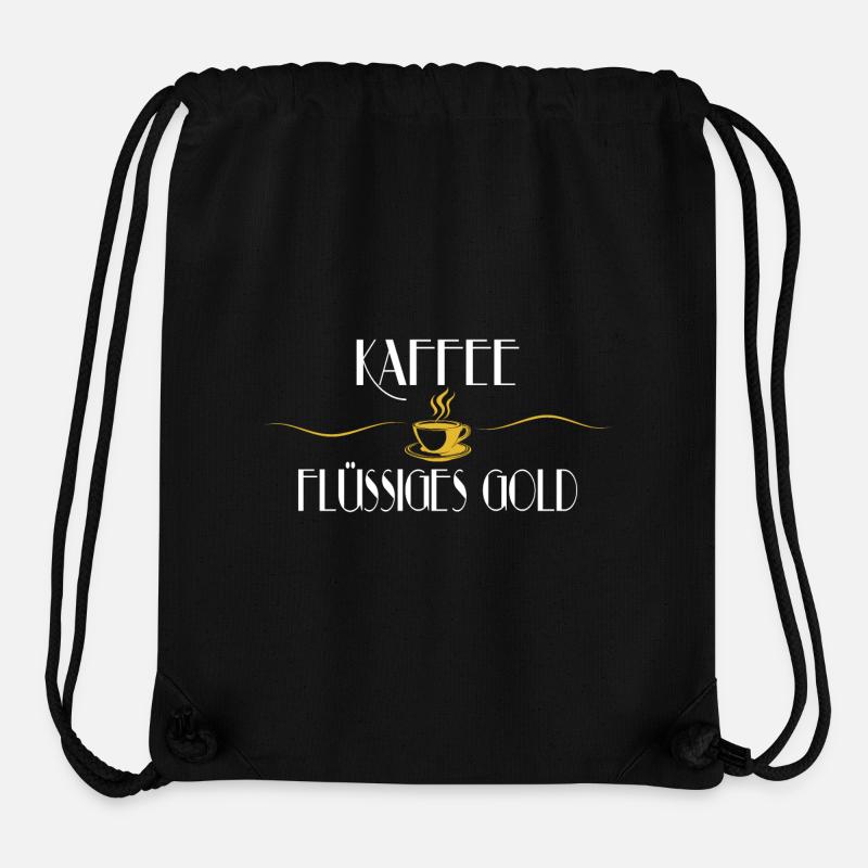 Kaffee - flüssiges Gold, golden weiss - Stanley/Stella recycelter Gym Bag - Schwarz