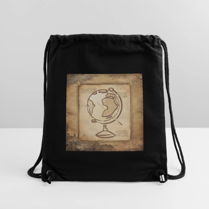 Geography - Globe & Pointer / Vintage Art Stanley/Stella Recycled Gym Bag