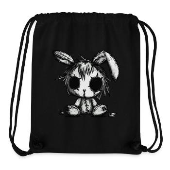 Mignon lapin effrayant - Sac à cordon recyclé Stanley/Stella - noir - Devant