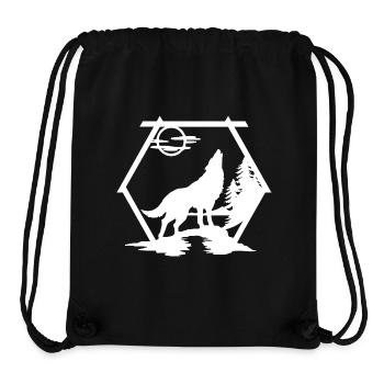 Le loup hurle à la lune - blanc - Sac à cordon recyclé Stanley/Stella - noir - Devant