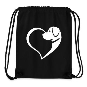 Hund und Herz - Stanley/Stella recycelter Gym Bag - Schwarz - Vorne