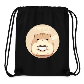 Hamster - Kaffeezeit - coffee time - Stanley/Stella recycelter Gym Bag - Schwarz - Vorne