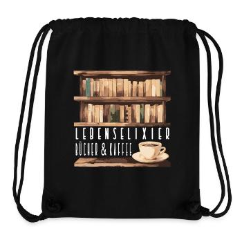 Lebenselixier - Kaffee und Buch lesen - Stanley/Stella recycelter Gym Bag - Schwarz - Vorne