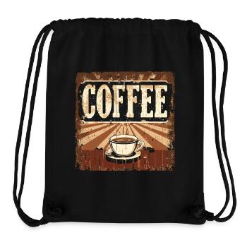 Coffee retro vintage - Stanley/Stella recycelter Gym Bag - Schwarz - Vorne