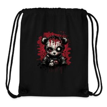 Ours en peluche effrayant mignon - Sac à cordon recyclé Stanley/Stella - noir - Devant