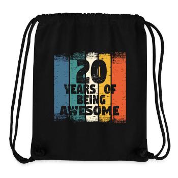20 years old - Stanley/Stella Recycled Gym Bag - black - Front