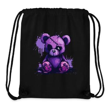 Ours en peluche effrayant mignon - Sac à cordon recyclé Stanley/Stella - noir - Devant