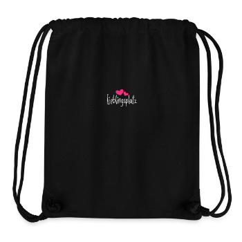 Lieblingsplatz Kissen mit Herz Geschenk - Stanley/Stella recycelter Gym Bag - Schwarz - Vorne