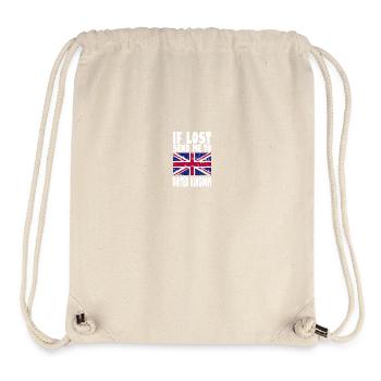 UK Flag Slogan - Stanley/Stella Recycled Gym Bag - natural - Front