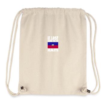 Haiti Flag Slogan - Stanley/Stella Recycled Gym Bag - natural - Front