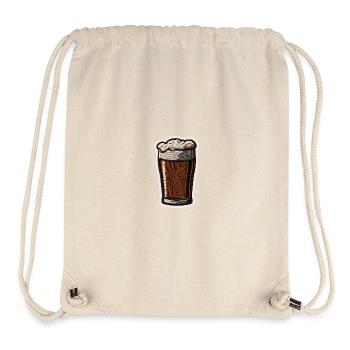 Bierglas Patch Stickerei - Stanley/Stella recycelter Gym Bag - Naturweiß - Vorne