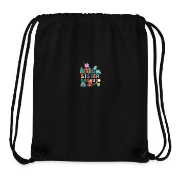 Grande sœur Saurus | Tshirt dinosaure Rawr - Sac à cordon recyclé Stanley/Stella - noir - Devant