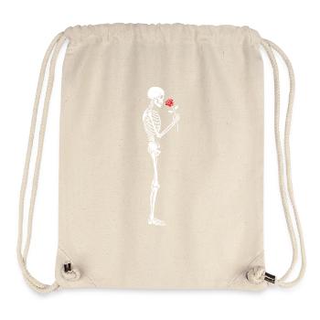 Funny Skeleton with red rose flower - Stanley/Stella Recycled Gym Bag - natural - Front