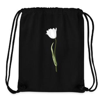 Eleganter Blumenmotiv in Weiß - Stanley/Stella recycelter Gym Bag - Schwarz - Vorne