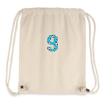 9 Birthday Football Blue - Stanley/Stella Recycled Gym Bag - natural - Front