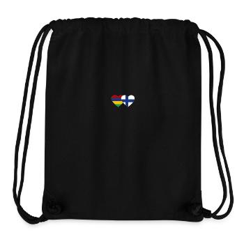 Mauritius Finland Flag Heart - Stanley/Stella Recycled Gym Bag - black - Front