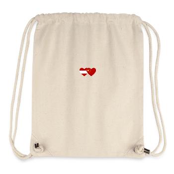 Autriche Chine Drapeau Coeur - Sac à cordon recyclé Stanley/Stella - blanc naturel - Devant