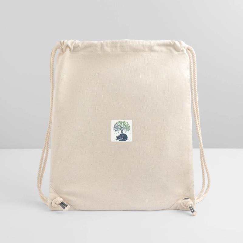 Sleeper cat under tree swirl Stanley/Stella Recycled Gym Bag