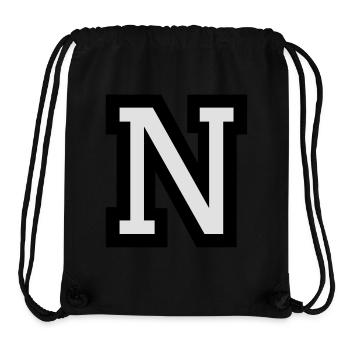 Lettre N en deux couleurs - Sac à cordon recyclé Stanley/Stella - noir - Devant