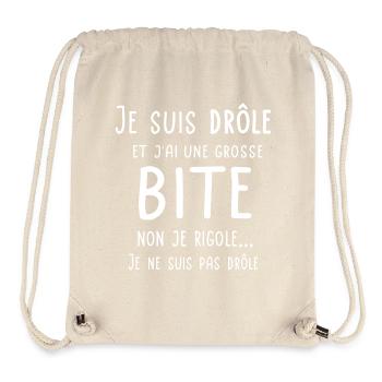 Je suis drôle et j'ai une grosse bite - Sac à cordon recyclé Stanley/Stella - blanc naturel - Devant
