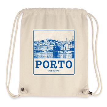 Porto Blue Vintage Skyline - Sac à cordon recyclé Stanley/Stella - blanc naturel - Devant