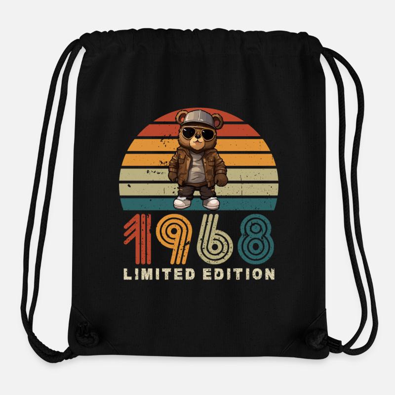 1968 année de construction anniversaire Vintage édition limitée - Sac à cordon recyclé Stanley/Stella - noir
