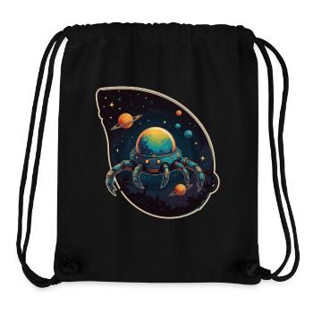 Crab spaceship in space with planets - Stanley/Stella Recycled Gym Bag - black - Front