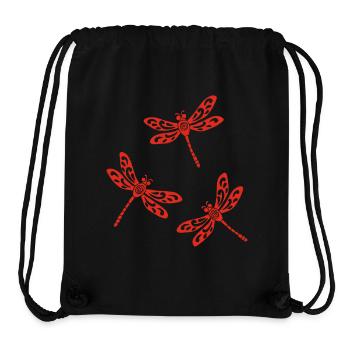 Trio of Red Dragonflies - Stanley/Stella Recycled Gym Bag - black - Front