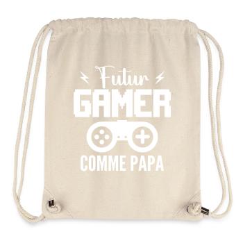 Future Gamer Like Dad - New Dad - Stanley/Stella Recycled Gym Bag - natural - Front