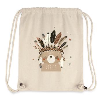 Niedlicher Bär mit Federschmuck im Boho-Sti - Stanley/Stella recycelter Gym Bag - Naturweiß - Vorne