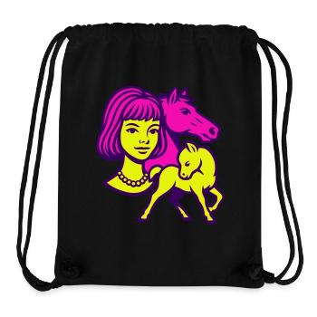 Pferdemädchen Pop-Art - Stanley/Stella recycelter Gym Bag - Schwarz - Vorne