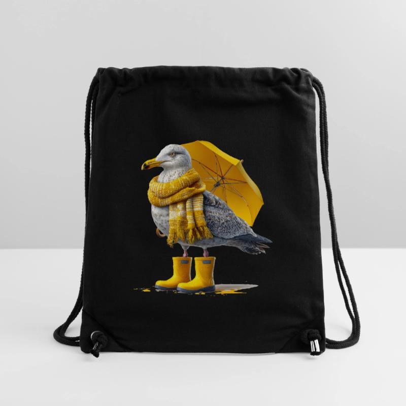 Mouette avec parapluie jaune et bottes Sac à cordon recyclé Stanley/Stella