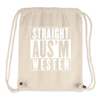 Straight aus'm Westen (Farbe änderbar) - Stanley/Stella recycelter Gym Bag - Naturweiß - Vorne