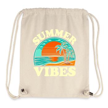 Palmen-Sommer- und Sonnenuntergangsstimmung - Stanley/Stella recycelter Gym Bag - Naturweiß - Vorne