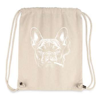 Bulldogge-Rauch-Schablone Porträt - Stanley/Stella recycelter Gym Bag - Naturweiß - Vorne