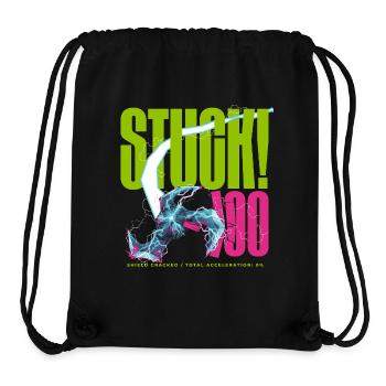 FESTGEFAHREN! 100 Schild gerissen - Stanley/Stella recycelter Gym Bag - Schwarz - Vorne